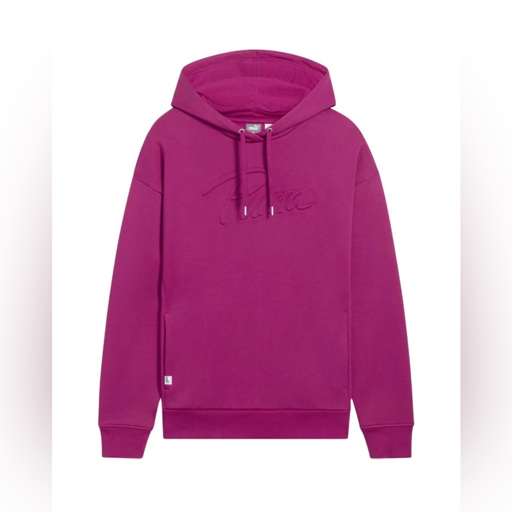 PUMA Womens Enlighten Embossed Hoodie, Color Magenta Gleam, Size: Large NWT